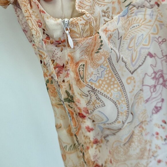 Boho Floral Paisley V-Neck Maxi Dress - Size: Small - Picture 7 of 10